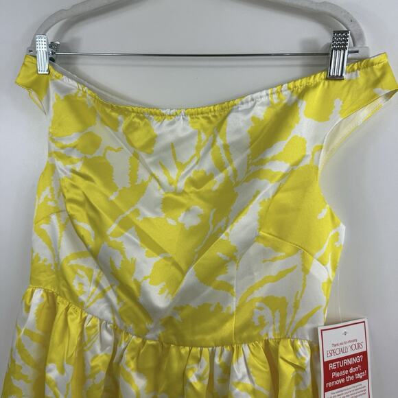 EY Boutique Especially Yours New Yellow Floral Feeling Beautiful Dress Size 10 - Picture 5 of 14
